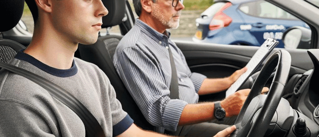 learner and instructor sitting in tuition car