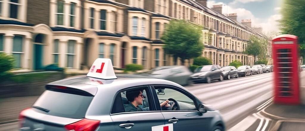 A car skidding on a road