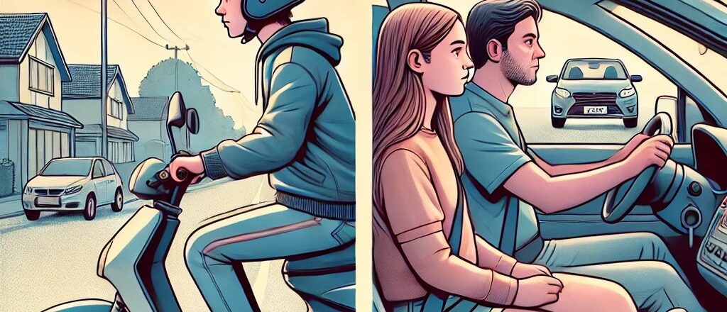 Moped driver and a 16 year old pip driver